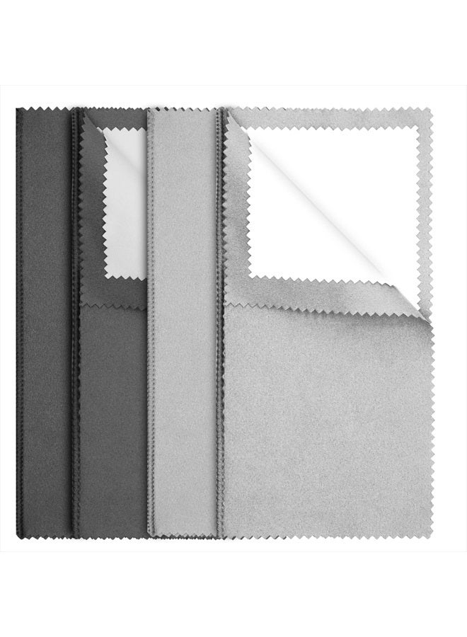 CANIPHA 4Pcs Silver Polishing Cloth, Silver Jewelry Cleaner Cloth, Double-Sided Jewelry Polishing Cloths Silver Polishing for Sterling Silver Gold Platinum Jewelry, Silver Cleaning Cloth Keeps Shining - Image 1