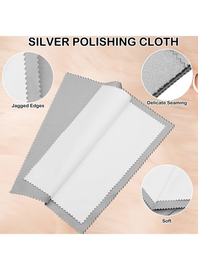 CANIPHA 4Pcs Silver Polishing Cloth, Silver Jewelry Cleaner Cloth, Double-Sided Jewelry Polishing Cloths Silver Polishing for Sterling Silver Gold Platinum Jewelry, Silver Cleaning Cloth Keeps Shining - Image 2