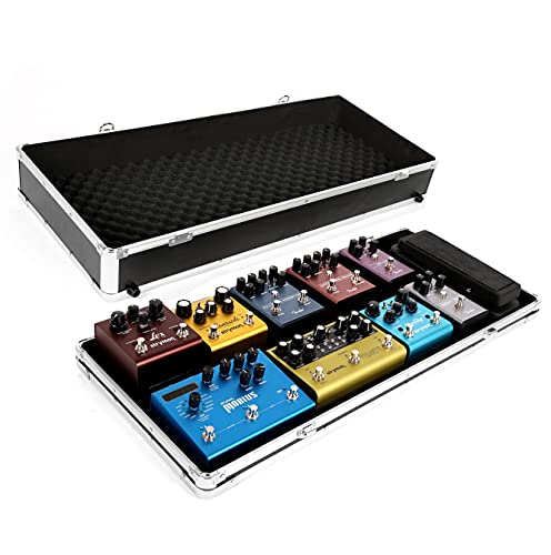 GHOSTFIRE Guitar Multi Effect Pedal Case 27.5x11.6x4.2in ，with Pedal Mounting Tape Fastener，Sturdy Locking Aluminum ，T series T-EC14 - Image 1