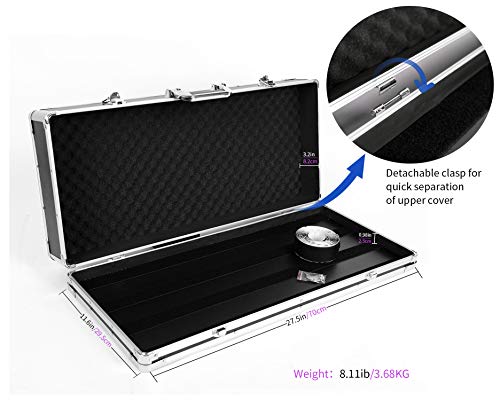 GHOSTFIRE Guitar Multi Effect Pedal Case 27.5x11.6x4.2in ，with Pedal Mounting Tape Fastener，Sturdy Locking Aluminum ，T series T-EC14 - Image 2
