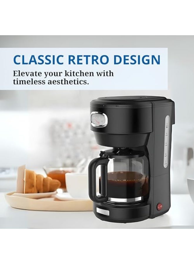 Westinghouse USA Retro Series 1.25L Coffee Maker – Black | Stylish Design with Brew Control, Pause-and-Pour Function, Permanent Filter (UAE Version) - 2 Years Warranty - Image 4