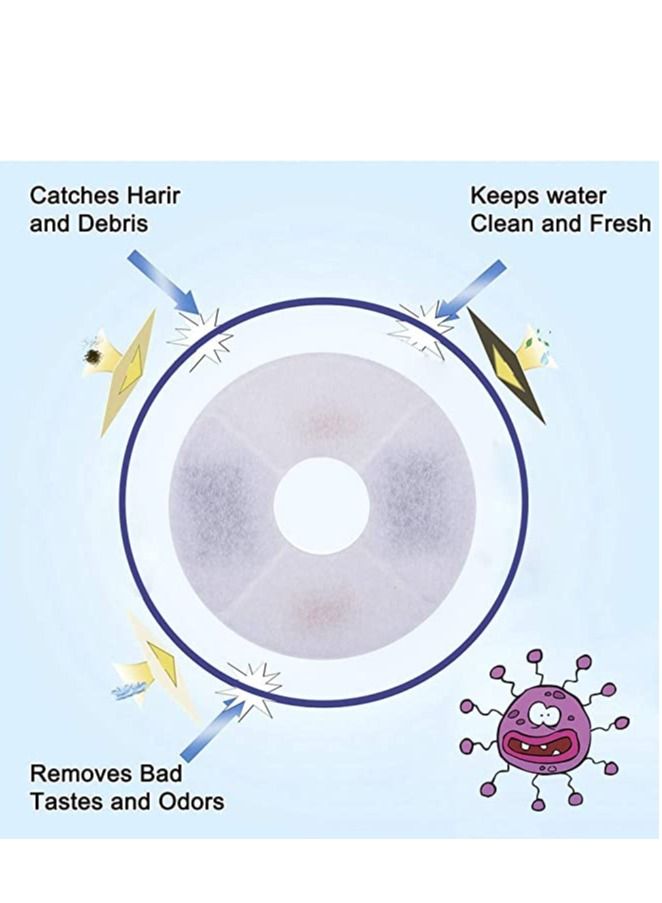 Dubkart Cat Water Fountain Filters Replacement Filters for Flower Fountain Cat Water Fountain Water Dispenser 6PCS - Image 3