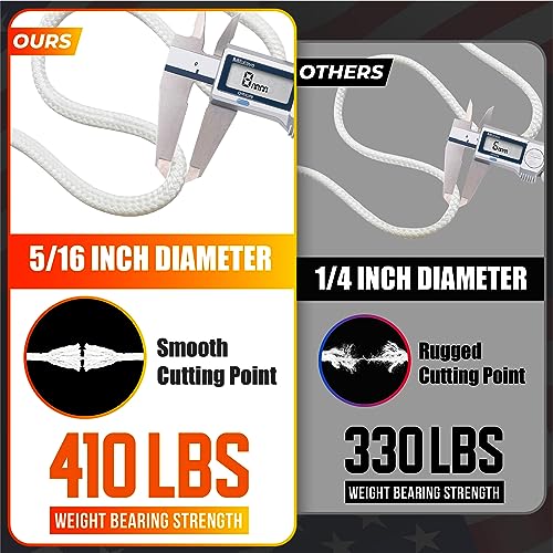 PAMAZY [Upgraded] 5/16” 100Ft Flagpole Rope Kit with 4 Pcs 3.3” Swivel Snap Hook - High Weight Bearing Anti-Tearing Utility Rope with Durable ZinC Alloy Swivel Hooks - Flag Pole Accessories Replacement Kit - Image 3