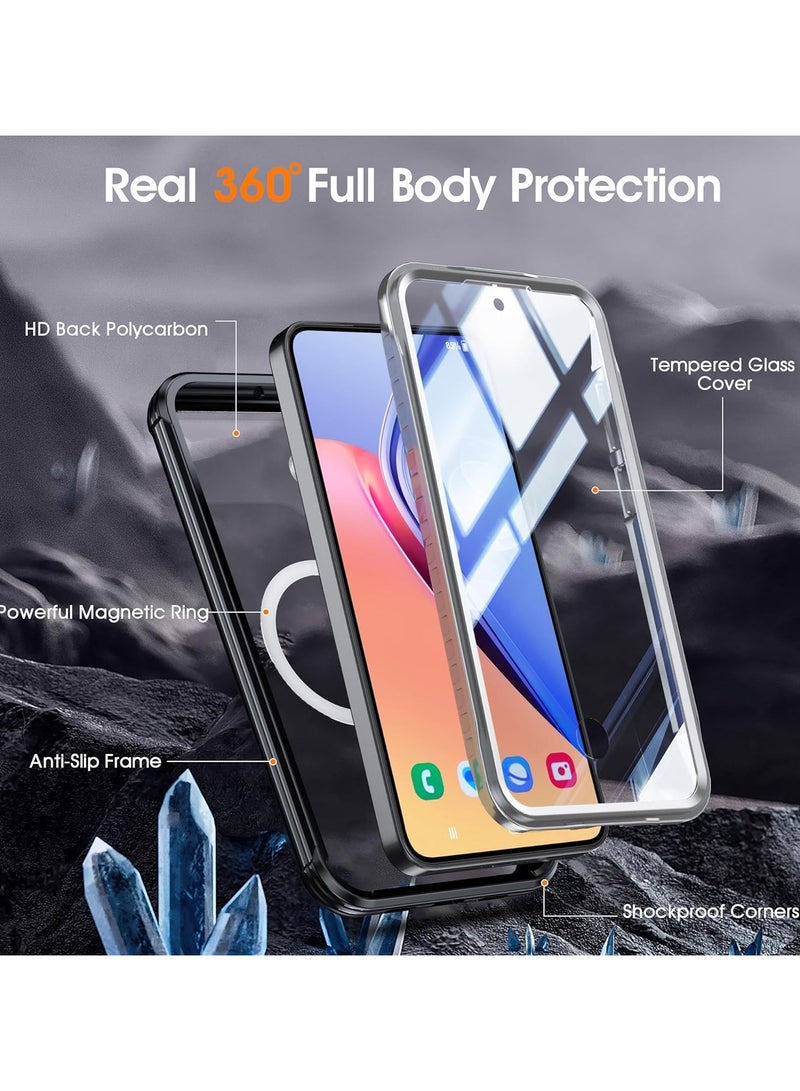 عام حافظة متوافقة مع جراب سامسونج جالاكسي ايه 55 5 جي 【360-كامل الجسم مقاوم للسقوط】 【واقي شاشة زجاجي مقسى مدمج 9 ساعات】 حافظة مصد مقاومة للصدمات من الدرجة العسكرية - Image 4