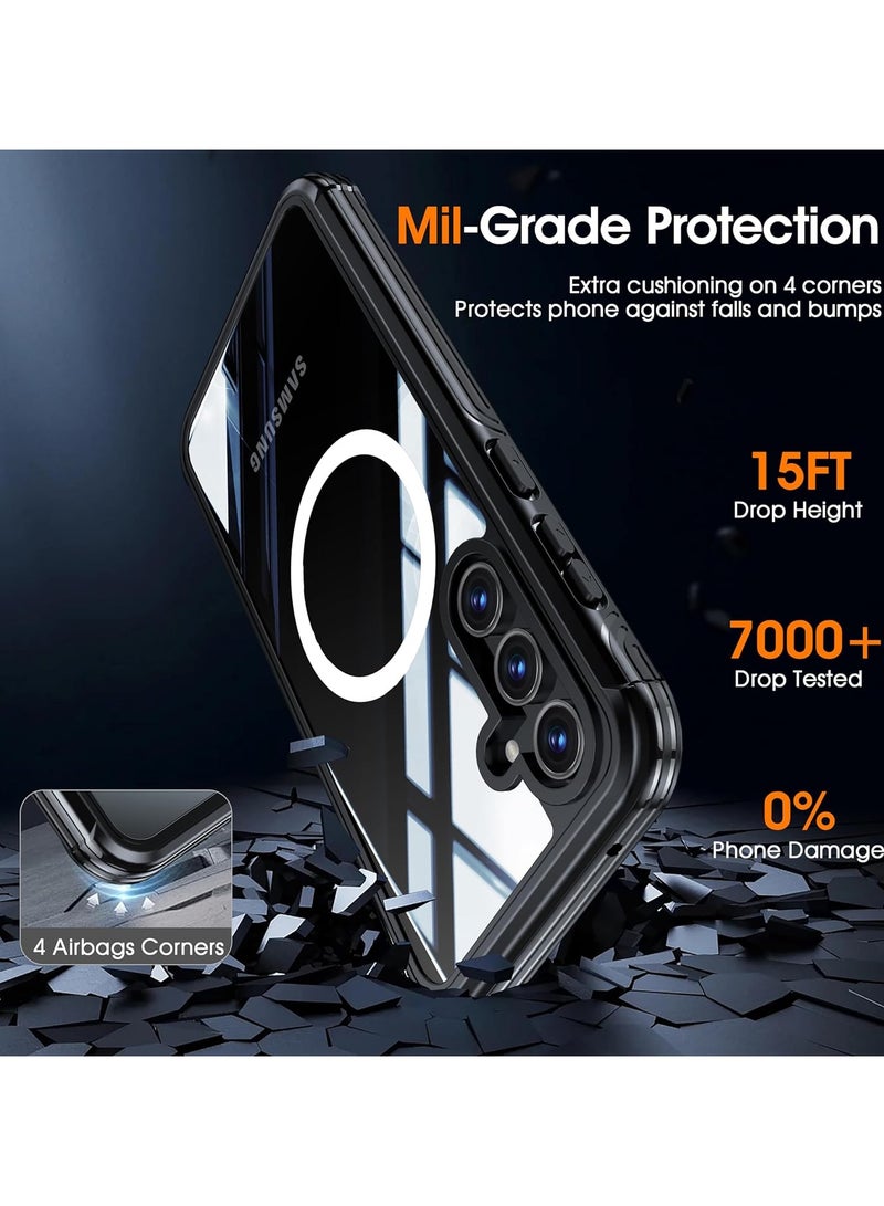 عام حافظة متوافقة مع جراب سامسونج جالاكسي ايه 55 5 جي 【360-كامل الجسم مقاوم للسقوط】 【واقي شاشة زجاجي مقسى مدمج 9 ساعات】 حافظة مصد مقاومة للصدمات من الدرجة العسكرية - Image 2