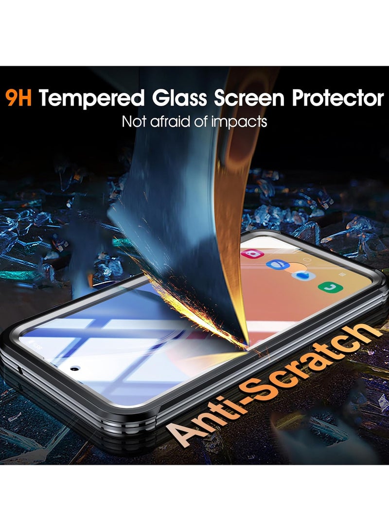 عام حافظة متوافقة مع جراب سامسونج جالاكسي ايه 55 5 جي 【360-كامل الجسم مقاوم للسقوط】 【واقي شاشة زجاجي مقسى مدمج 9 ساعات】 حافظة مصد مقاومة للصدمات من الدرجة العسكرية - Image 3