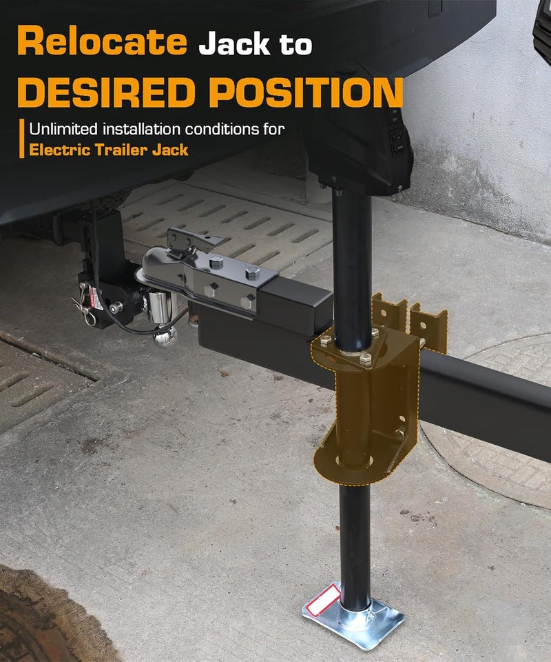 Autoholic Trailer Tongue Jack Stand Bracket Bolt-On Relocation Kit for 3-Bolt and A-Frame Style Tongue Jack - Image 3