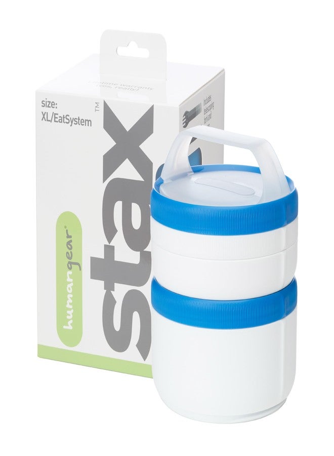 humangear Unisex's STAX Interlocking Container Set & Meal Kit, XL/EatSystem, Blue/White - Image 1