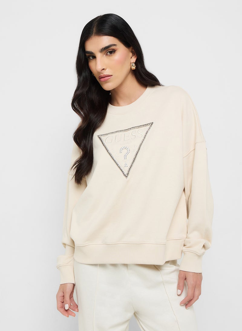 GUESS Crew Neck Rachele Triangle Sweatshirt  - Image 1