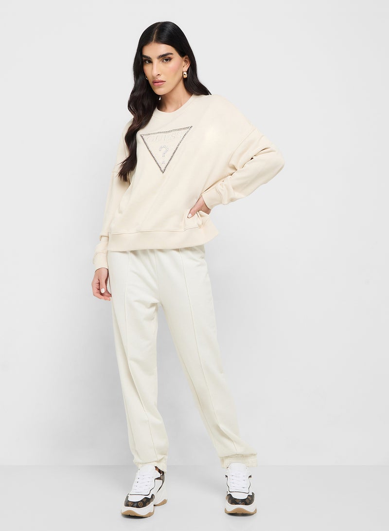 GUESS Crew Neck Rachele Triangle Sweatshirt  - Image 4