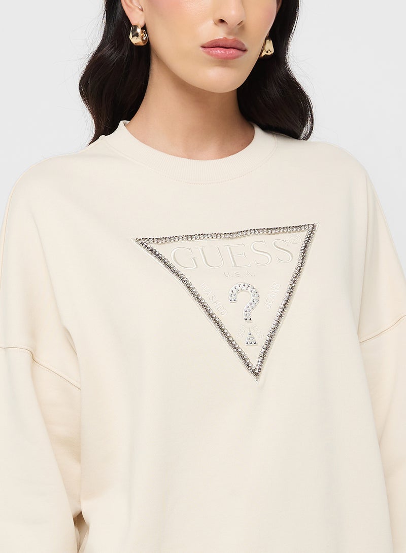 GUESS Crew Neck Rachele Triangle Sweatshirt  - Image 3