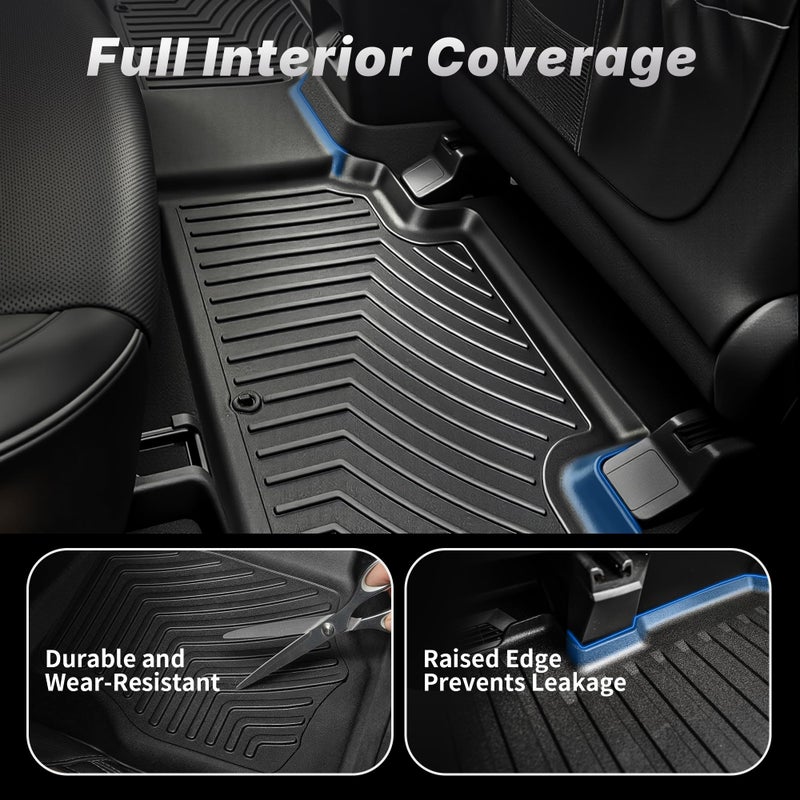 OEDRO Floor Mats Fits for 2017-2026 Ford F-250/F-350 Super Duty Crew Cab with 1st Row Bench Seat, with Under Storage Box, Custom Fit Black TPE All-Weather Protection Floor Liners - Image 4
