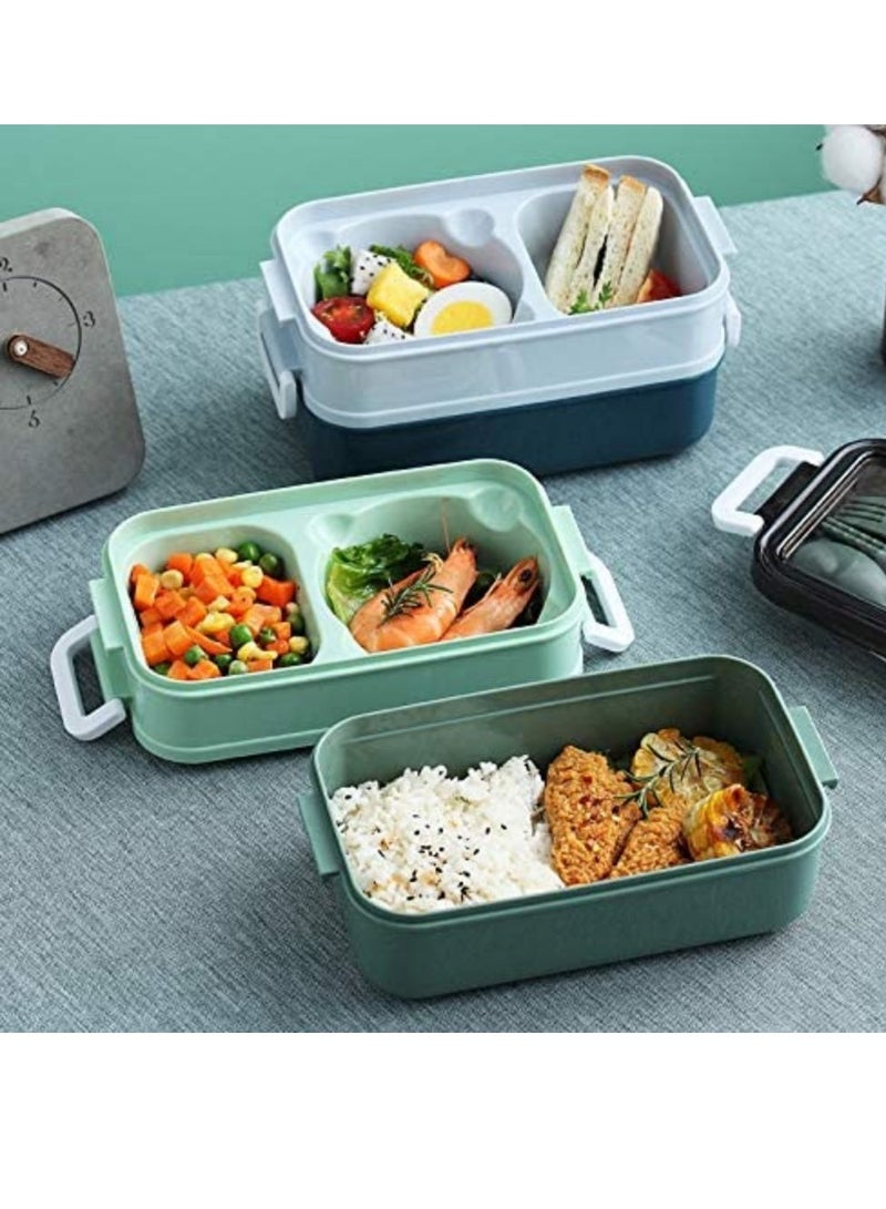 Cool Baby Style COOLBABY Premium Food Container with Soup Bowl and Cutlery  Insulated Lunch Box with 3 Layers  Stainless Steel Bento Lunch Box  Leakproof Design and Side Handles  21.5 x 11.5 x 11cm (Green)  - Image 4