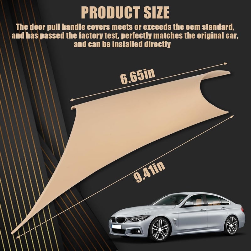 WEILEITE Interior Inner Inside Sticky Door Pull Handle Cover Fit for BMW 320,328,330,335,M3 3 Series F30/F31/F34/F80 2012-2018 & 418,420,428,430,435,M4 4 Series F32/F33/F36/F82/F83 2013-2019(Beige) - Image 3