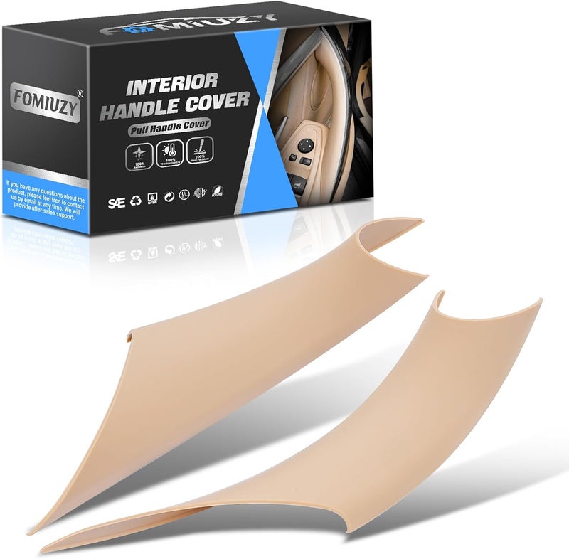 WEILEITE Interior Inner Inside Sticky Door Pull Handle Cover Fit for BMW 320,328,330,335,M3 3 Series F30/F31/F34/F80 2012-2018 & 418,420,428,430,435,M4 4 Series F32/F33/F36/F82/F83 2013-2019(Beige) - Image 1