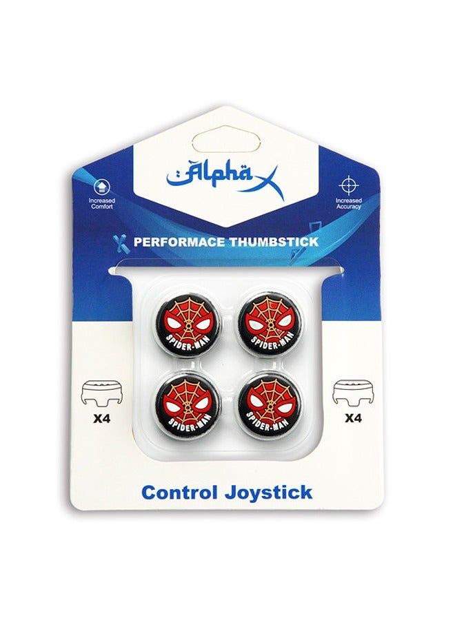 Alpha X 4-Piece Performance Thumbstick Grip SpiderMan Theme Set for PS4/PS5 Controllers - Image 1