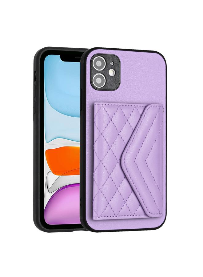 Zaboon Case For iPhone 11 Rhombic Texture Card Bag RFID Phone Case with Long Lanyard - Image 3