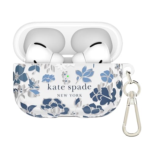 kate spade new york AirPods Pro Protective Case with Keychain Ring - Flowerbed Blue, Compatible with AirPods Pro 2nd / 1st Generation - Image 1