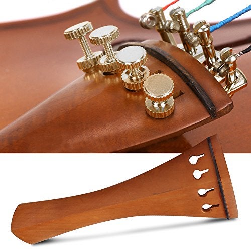 VGEBY 4/4 Wood Violin Parts with Chin Rest Endpin Tailpiece Cork Wood Tuning Pegs Screw Tail Gut Violin Accessory Kit Violin Accessories Violin Tailpiece Violin Tailpiece Chinrest For 4/4 Violin - Image 2