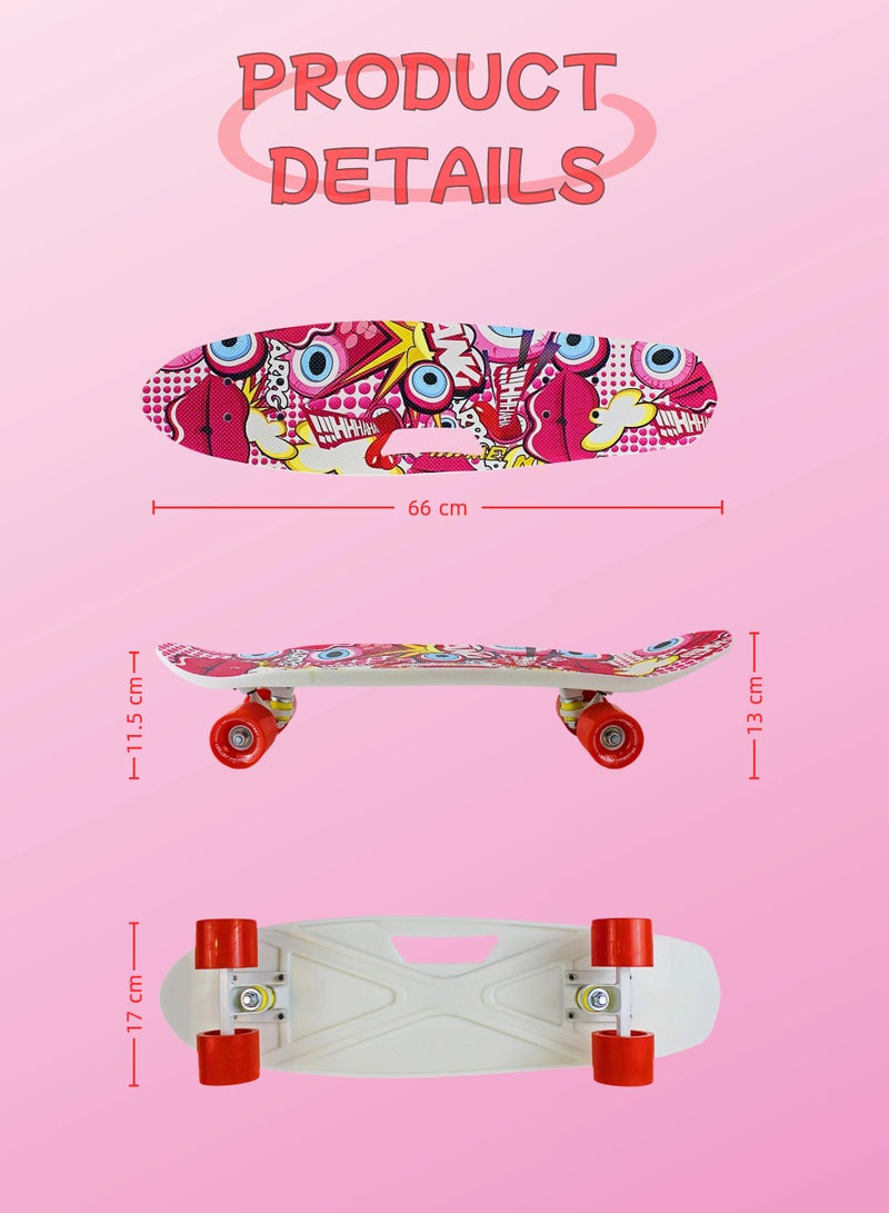 إيزي فيتشور لوح تزلج EASY FUTURE Penny Board للأطفال من سن 6 إلى 12 عامًا - لوح تزلج قصير كامل Cruiser Board للشباب والمراهقين والمبتدئين بما في ذلك مجموعة معدات الحماية الكاملة - Image 2