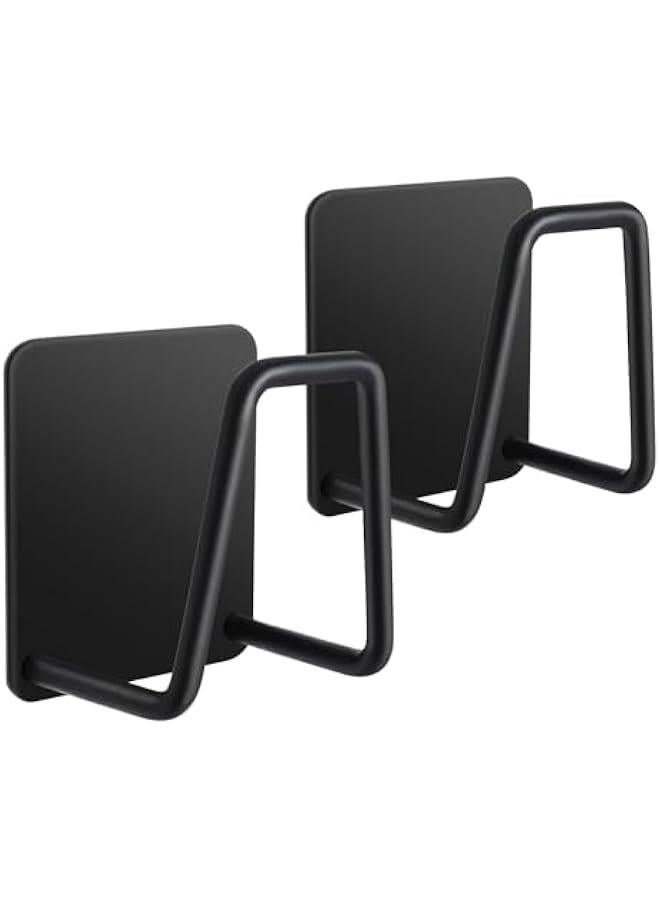 هوكور حامل اسفنجة لحوض المطبخ من بوكسونج، حامل حوض المطبخ مع لاصق قوي، ستانلس ستيل SUS304، مقاوم للماء وسريع الجفاف (عبوة من قطعتين) (اسود) - Image 1