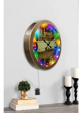 Remote Control LED Illuminated Chrome Wall Clock Night Light Sconce 36 cm