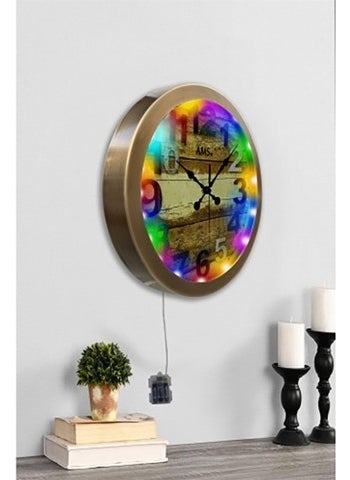 Bahat - Remote Control LED Illuminated Chrome Wall Clock Night Light Sconce 36 cm - Image 1