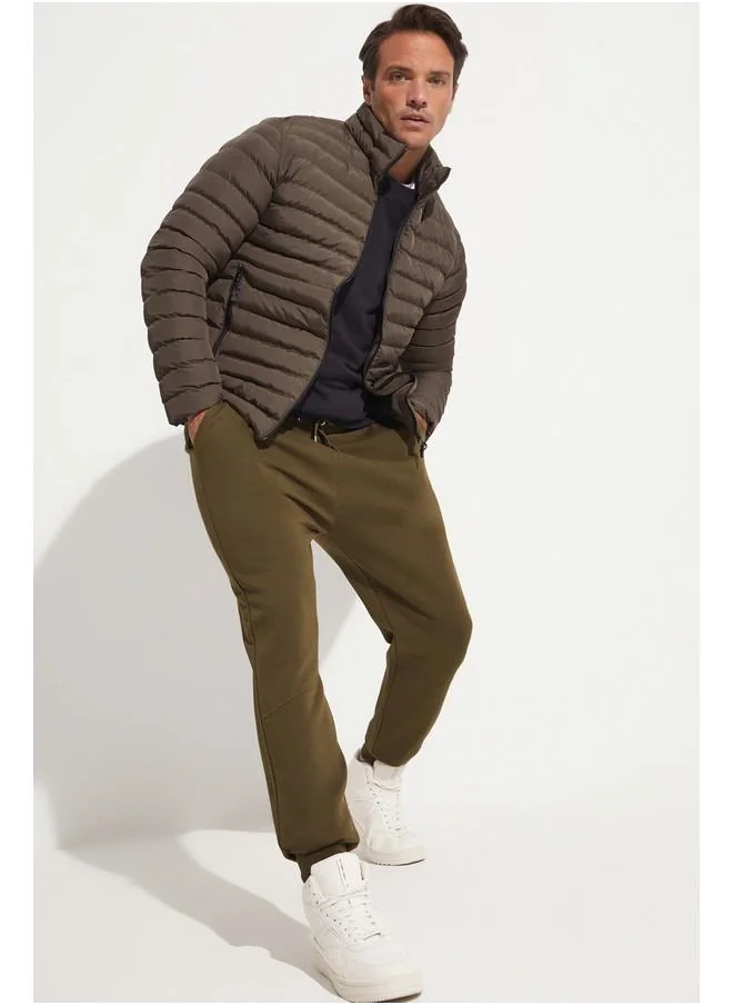 جون June Men Fiber Filled Coat Dark Khaki
