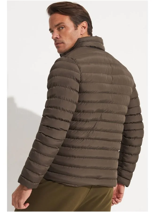 جون June Men Fiber Filled Coat Dark Khaki