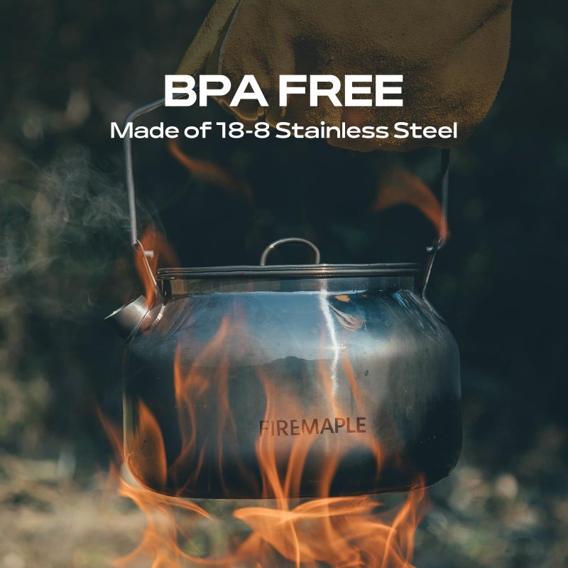 Fire-Maple Antarcti Portable 1.2 Liter Lightweight Stainless Steel Camping Kettle | Durable and Portable Camp Tea Pot | Ideal for Bushcraft and Outdoor Campfire Use - Image 2