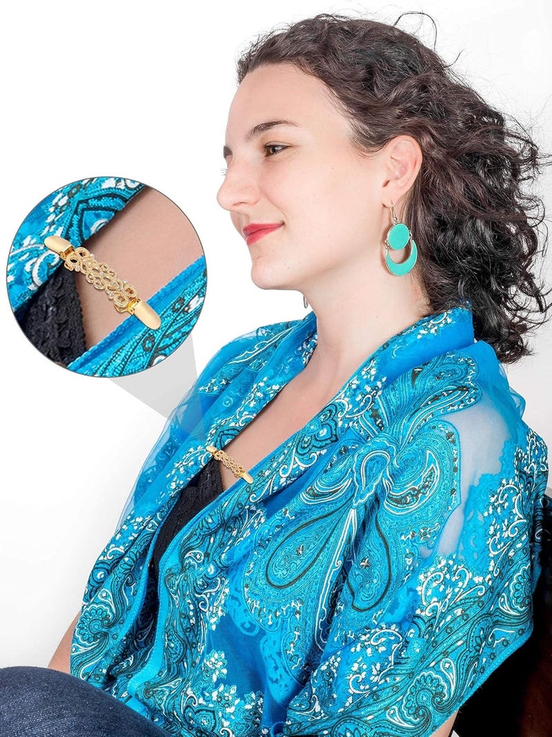 Bukela 3 Pcs Vintage Dress Cinch Clips Shirt Clips Sweater Cardigan Shawl Clip for Women Brooch Clip 3 Style - Image 2