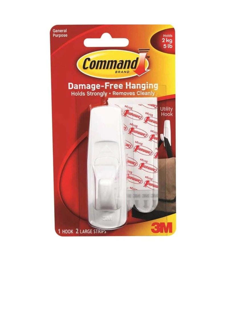 Command Utility Hook with Strip Large White  - Image 2