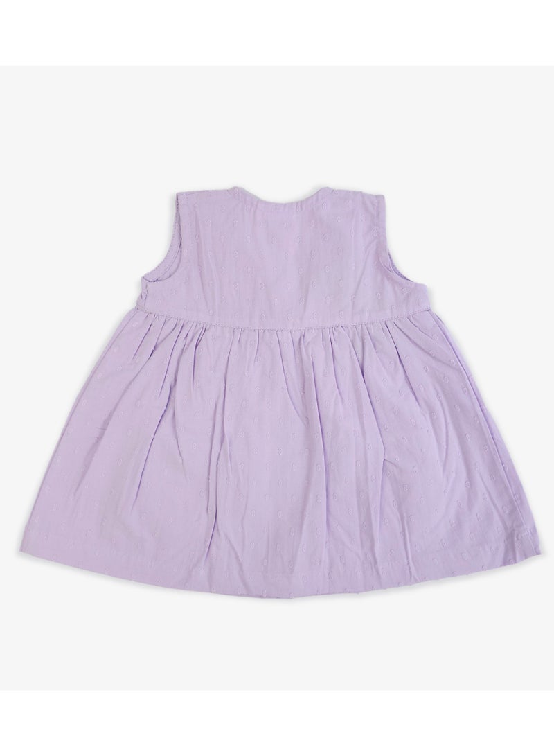 Keebee Organic Cotton Hand-Embroidered Lilac Girls Dress - Image 2