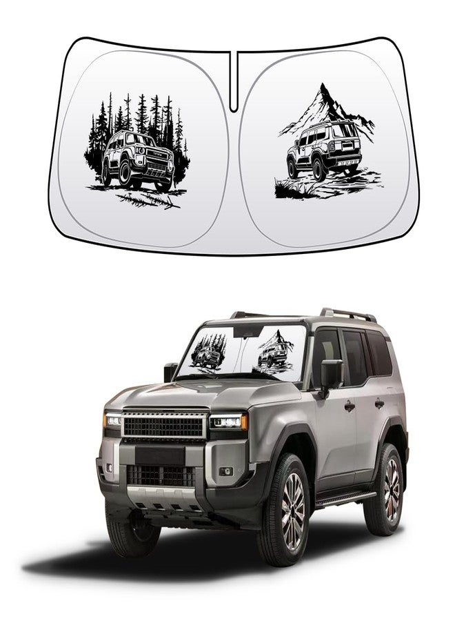 akarin for Land Crusier 250 2024-present Windshield Sun Shade Car Front Window Covers Sun Visor Protector Foldable Blocks UV Rays Sunshade Shield for LC250 Accessories (LC250 Wilderness) - Image 1