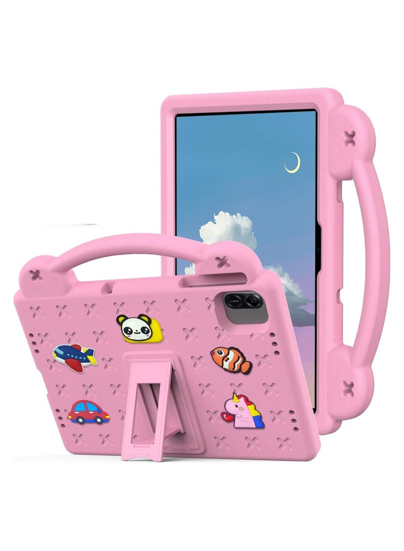 Honor Pad X8a 11.0-inch 2024 Release Kids Case NDL-W09, EVA Silicone Shockproof Grip Kid-Friendly Case with Foldable Stand and Removable Cartoon