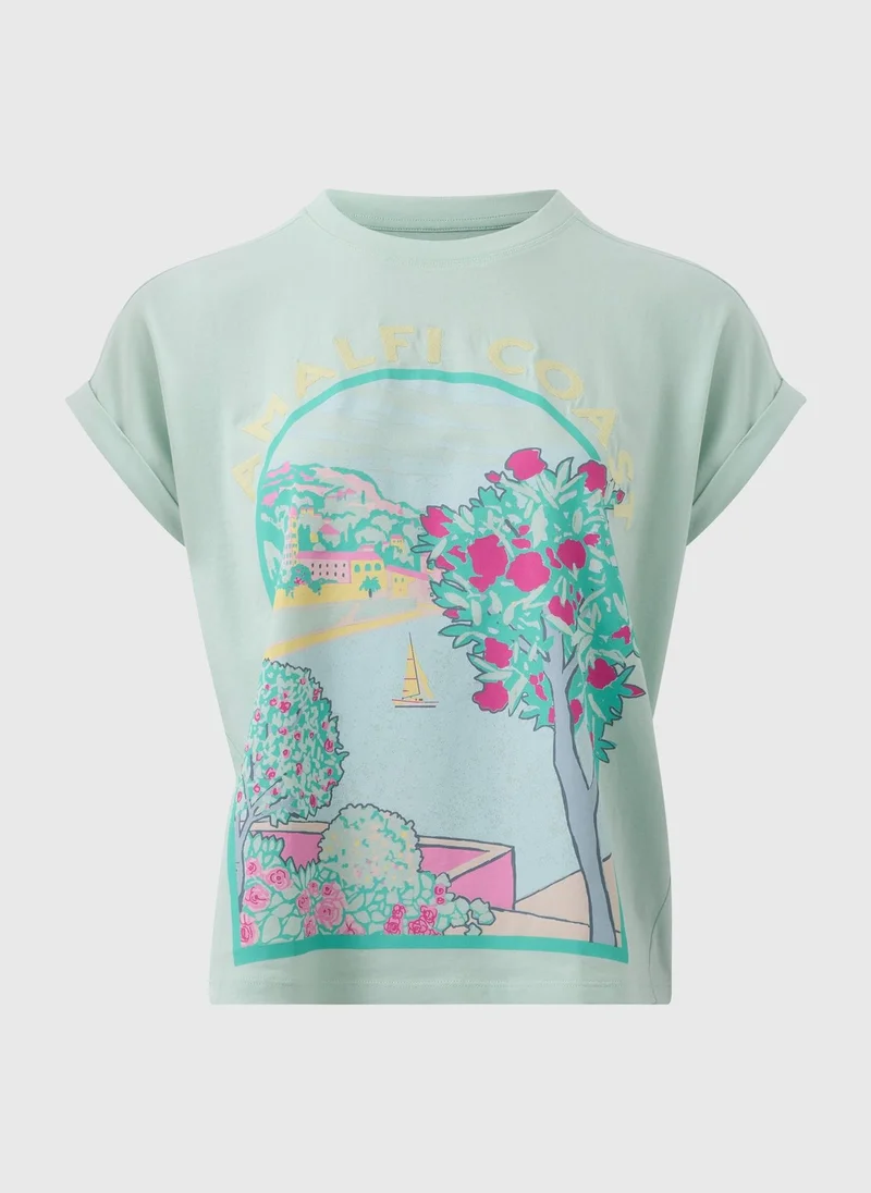Matalan Mint Embellished Amalfi Coast Graphic T-Shirt