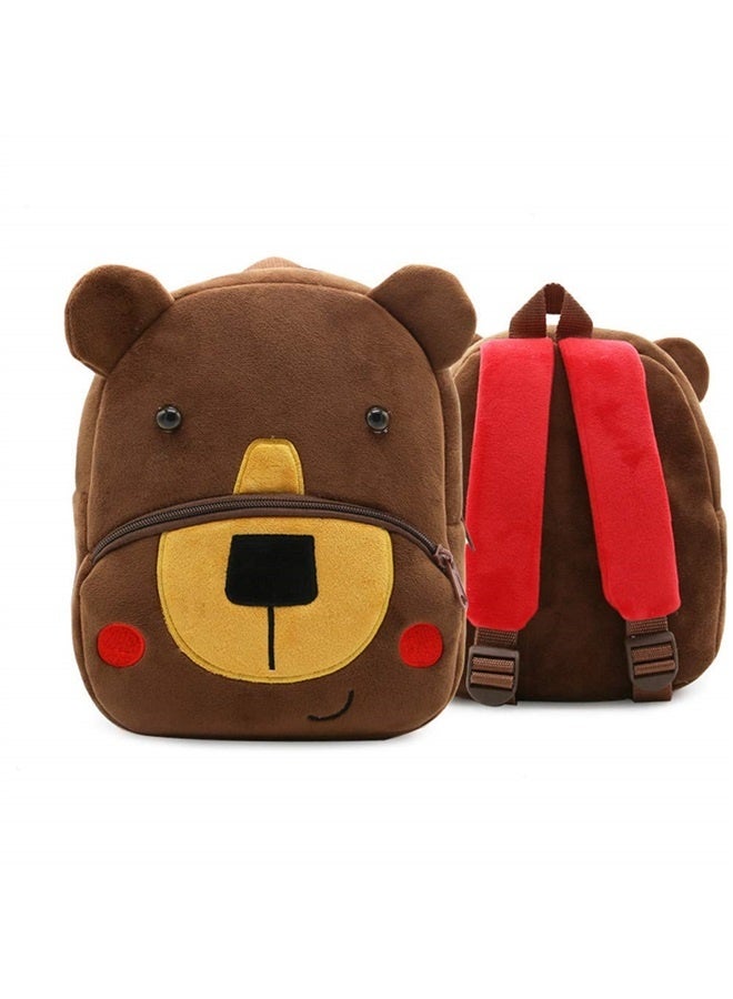 Cute Toddler Backpack Toddler Bag Plush Animal Cartoon Mini Travel Bag for Baby Girl Boy 1-4 Years(Coffee Bear)  - Image 1