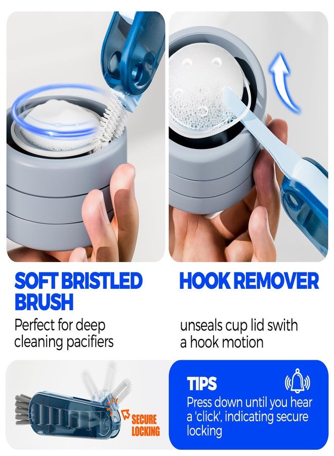 Holikme 6 Pack Holikme 4 in 1 Cup Lid Cleaning Brush Set with 3 Straws, Multifunctional Bottle Brush, Silicone Cup Lid Gap Cleaner, Durable Bristle Crevice Cleaning Brush, Multicolored - Image 3