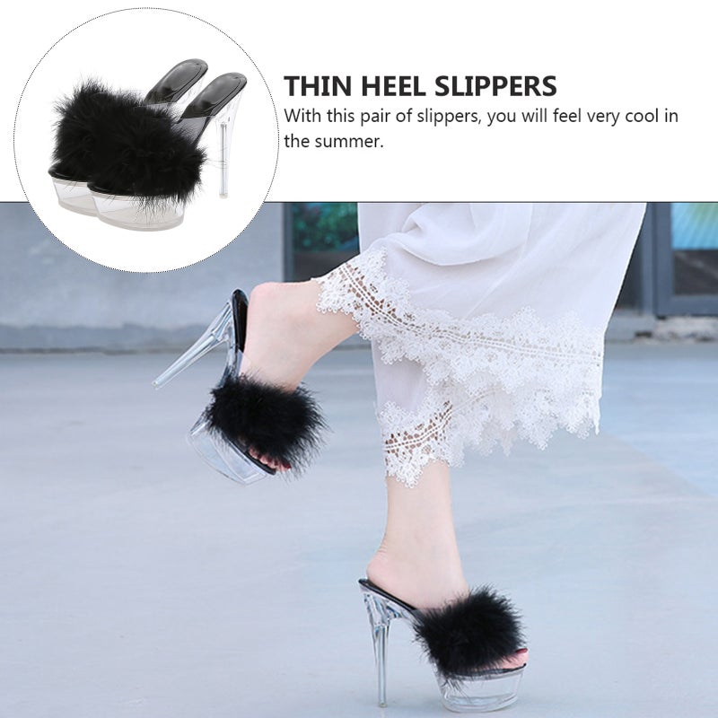 1 Pair Sandals Girl High Heel Slippers High Heel Slippers - Image 1