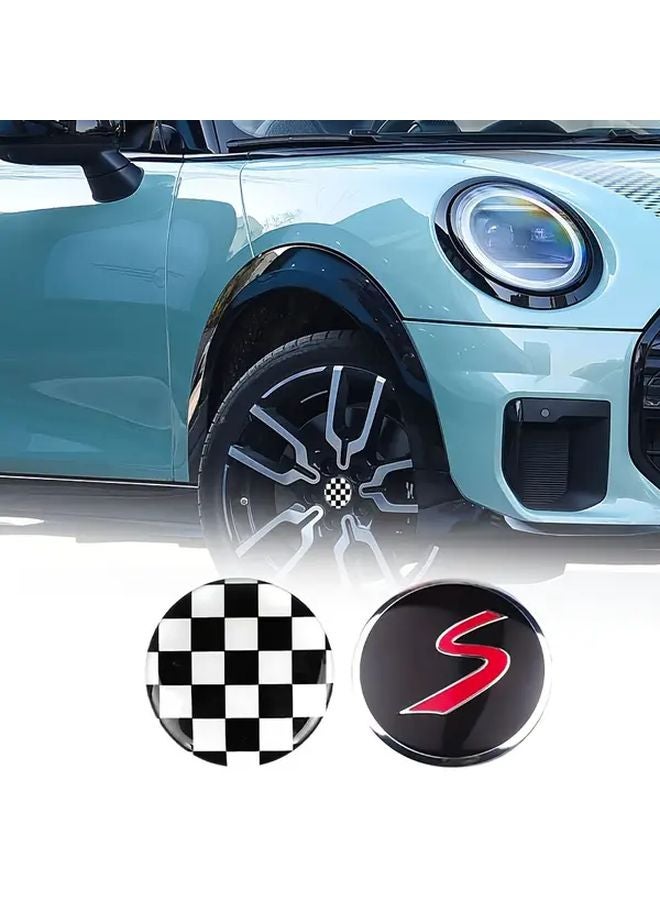 4 قطع شعار S 56 ملم غطاء مركز عجلة سبيكة الألومنيوم شارات لسيارة MINI - Image 1