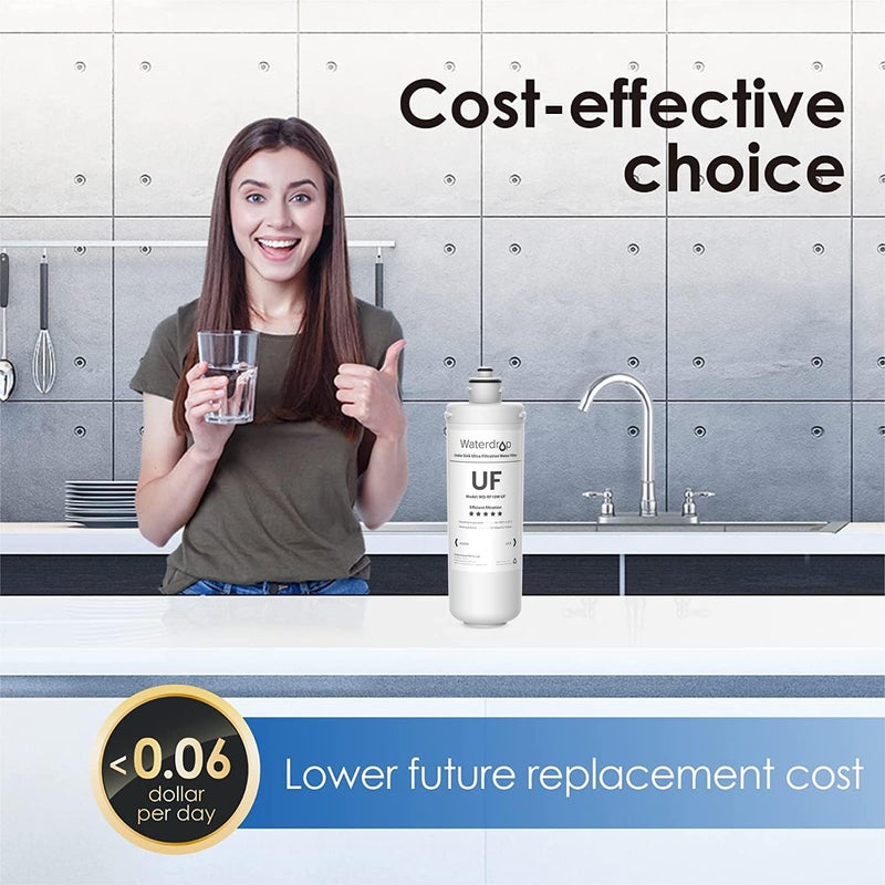 Waterdrop فلتر مياه RF10W-UF 0.01 ميكرون، يقلل من الرصاص، الكلور، الطعم السيئ والرائحة، سعة عالية 11K جالون، بديل لنظام تصفية المياه تحت الحوض، أبيض - Image 4