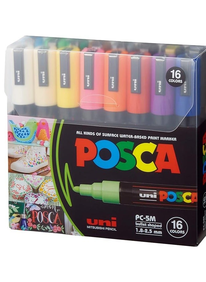 بوسكا قلم طلاء بوسكا فائق النعومة مكون من 16 قطعة متعدد الألوان - Image 1