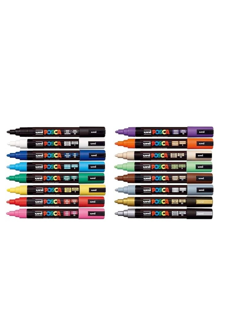 بوسكا قلم طلاء بوسكا فائق النعومة مكون من 16 قطعة متعدد الألوان - Image 2