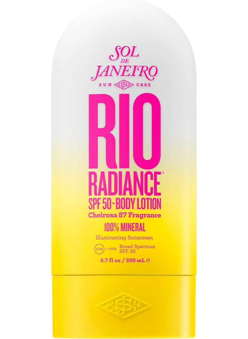 سول دي جانيرو لوشن الجسم ريو راديانس 100% معدني 100% من سول دو جانيرو بعامل حماية الأشعة فوق البنفسجية طويلة ومتوسطة المدى واسع الطيف الشمس 50 جاف - Image 1
