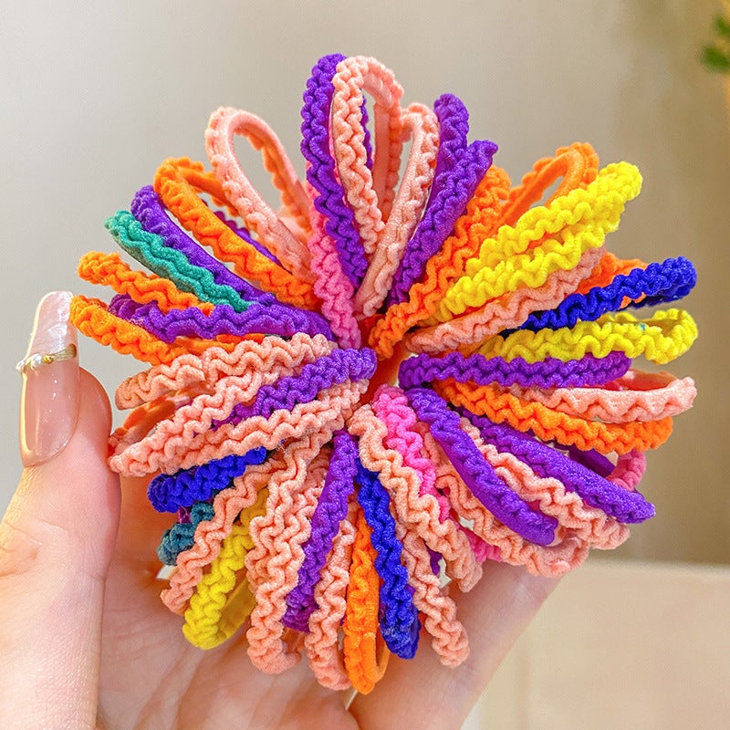 Generic High Elastic Childrens Rubber Band Hair Band Hair Rope Girls Baby Hair Rope Hair Accessories Hair Rope Seamless 35# skirt color 50