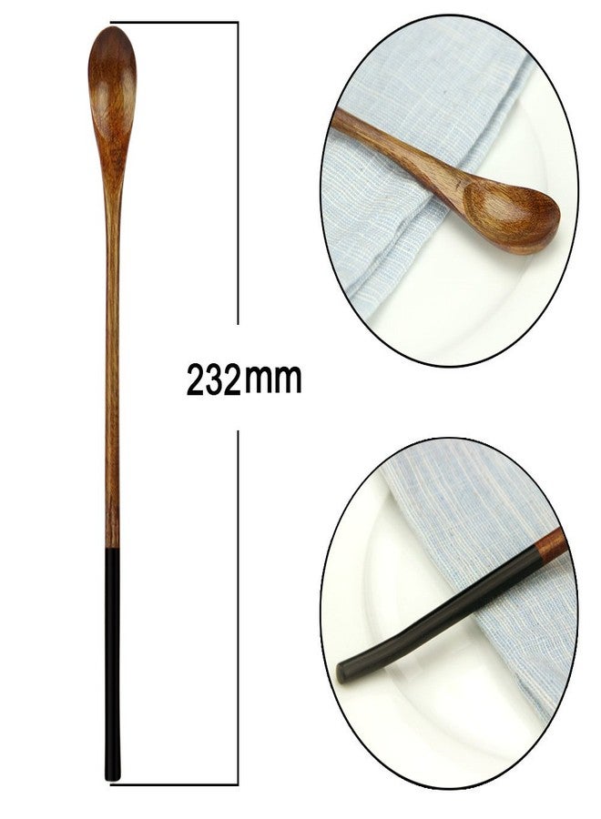 AOOSY Wooden Long Tea Spoons, AOOSY 9.13 inches 10 Pieces 100% Natural Wood Long Handle Drink Spoons Honey Spoon Cocktail Stirrer Swizzle Sticks - Image 2