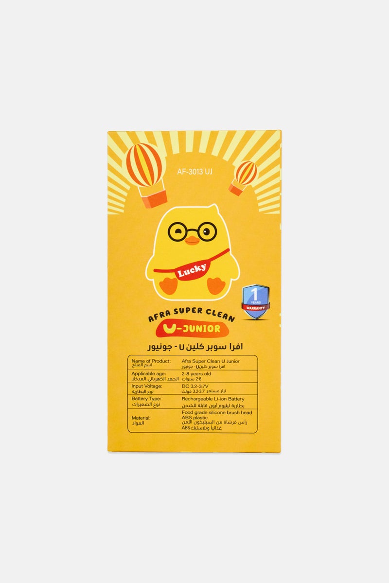 AFRA Super Clean U Junior Electric Toothbrush, Yellow - Image 2