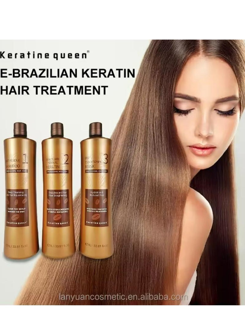 Keratine queen - Brazilian Thermal Keratine Set 1 L 3pcs/set - Image 1