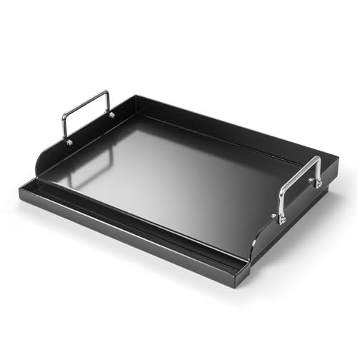 BBQ-Yummy 17" x 13" Nonstick Coating Cooking Griddle for Gas Grill, Universal Flat Top Plate Insert with Grease Groove and Removable Handles for Weber Charbroil Camp Chef/Gas Stove/Electric Flat Griddle - Image 1