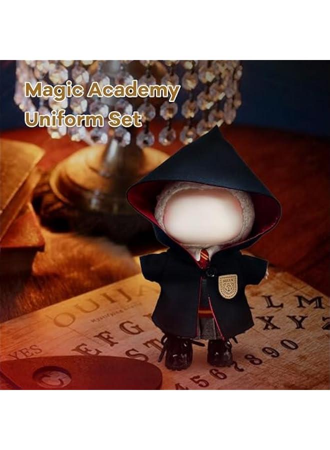 Handmade Labubu Doll Clothes | Inspired Wizard School Uniform Set Macaron Labubu Outfits| 17cm Doll Outfits Gift for Labubu Lovers (Red Girl) - Image 2